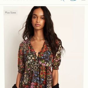 NWT Cute Anthro casual black floral dress.